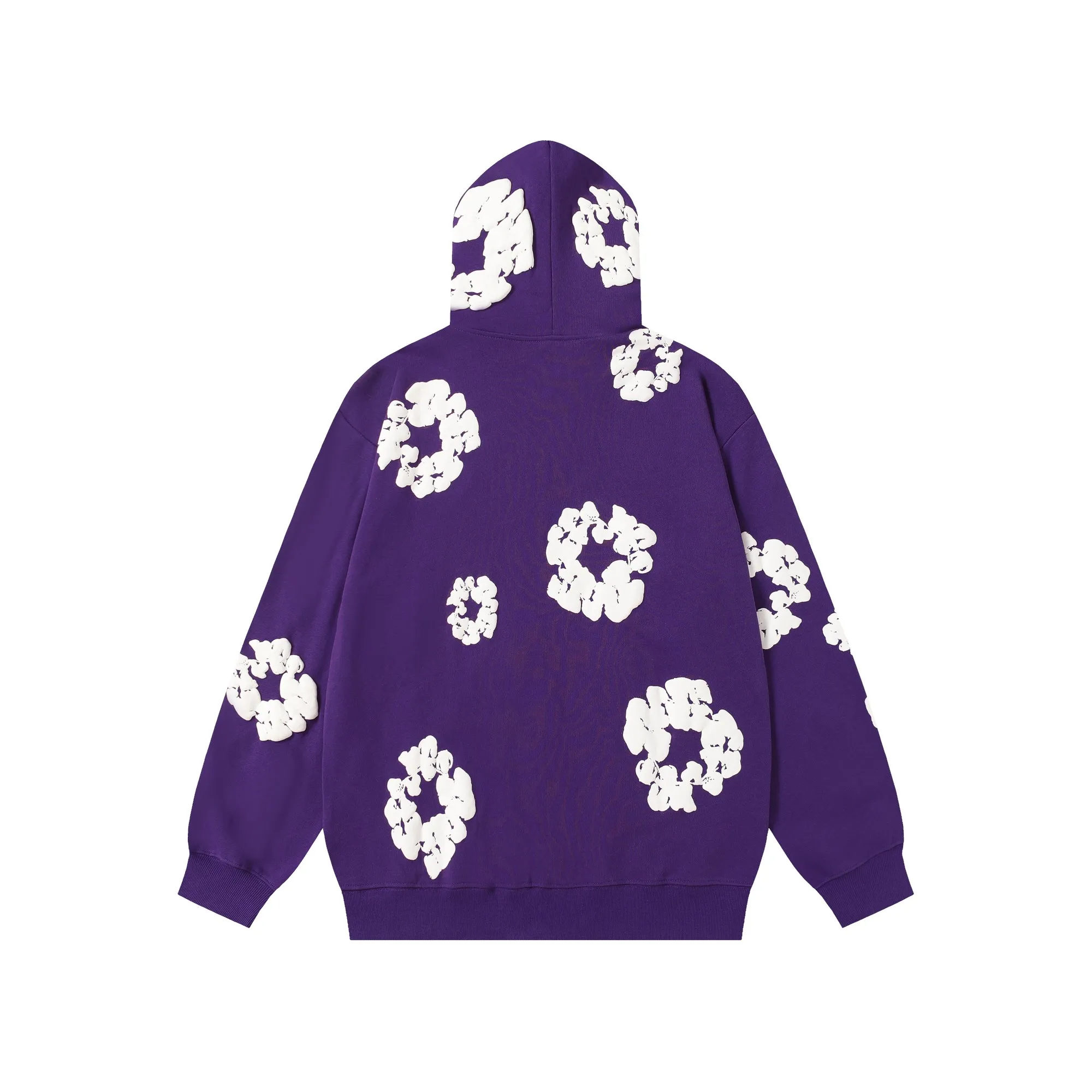 16 colors DENIM TEARS Kapok European and American trendy brand high-quality foam printed hooded sweatshirt jacket. Terry fabric weighs 380 grams. Threads are customized and dyed in the same color. Color Black Gray Blue Green Royal Blue Purple Red Orange Colorful Blue Pink White Sky Blue Brown Carbon Gray Black Gray White White Size S-XL